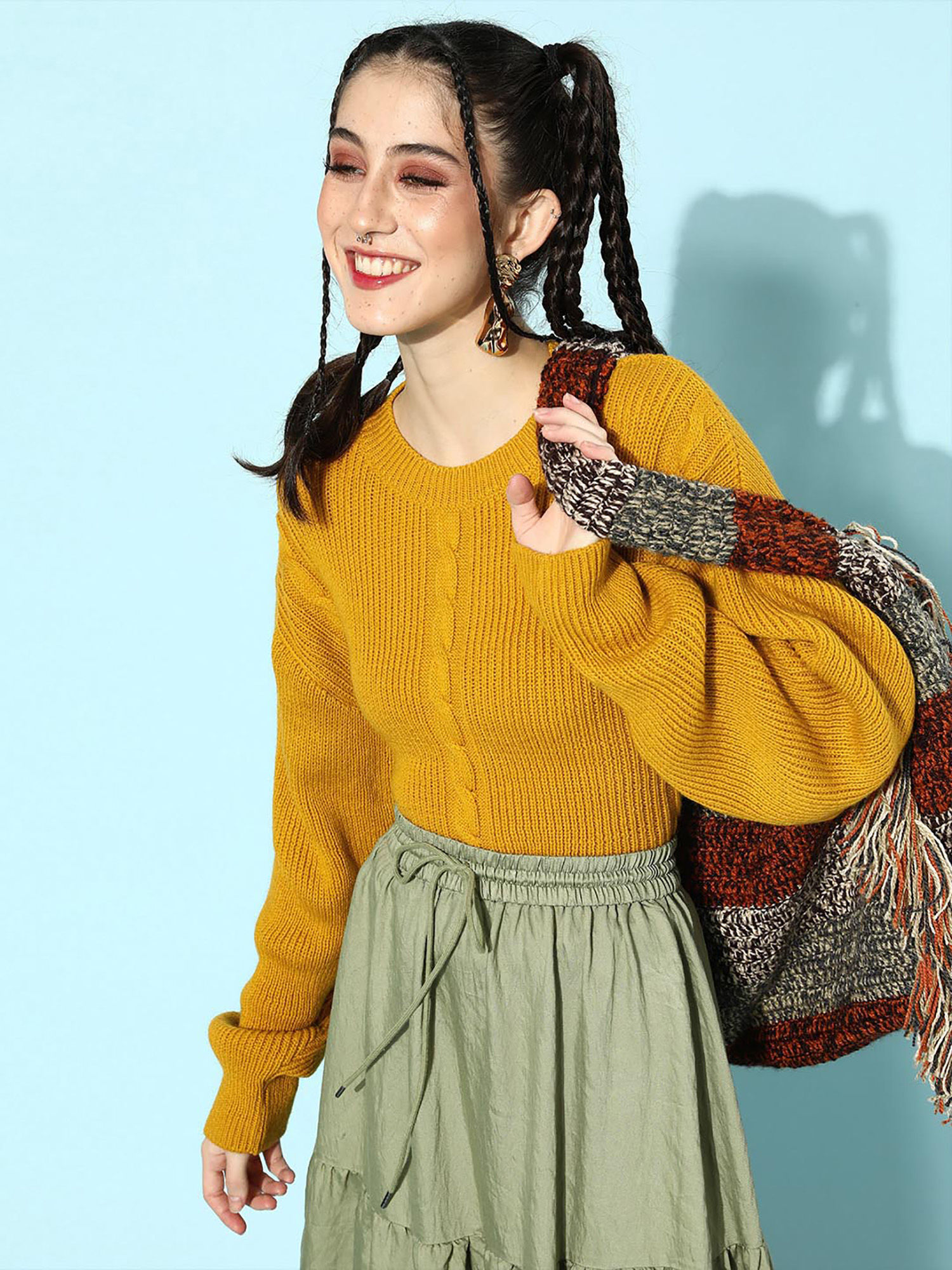 street 9 Mustard Acrylic Sweater-picture-37
