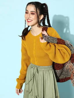 STREET 9 - Mustard Acrylic Sweater