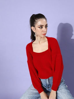 STREET 9 - Red Acrylic Sweater