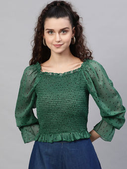 STREET 9 - Green Polka Dots Top
