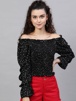 STREET 9 - Black Polka Dots Top