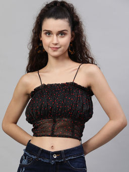 STREET 9 - Black Net Crop Top