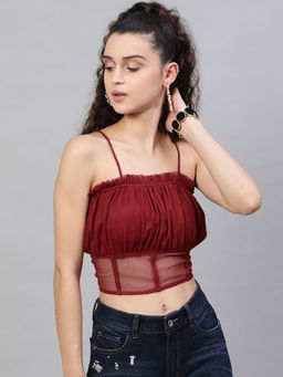 STREET 9 - Red Net Crop Top