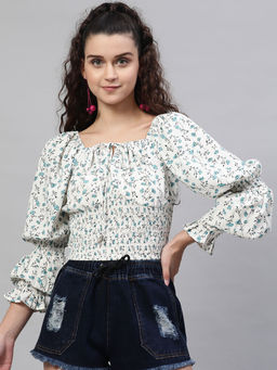 STREET 9 - Green Floral Top