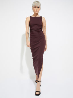max - ALAYA F x URB_N Women Maroon Bodycon Maxi Dress