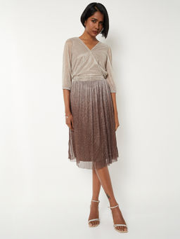 max - Women Beige Ombre A-Line Dress