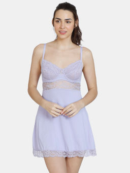 Zivame - Beautiful Basic Knit Poly Babydoll - Lavender