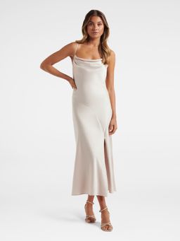 Forever New - Opal Petite Bias Cowl Satin Midi White