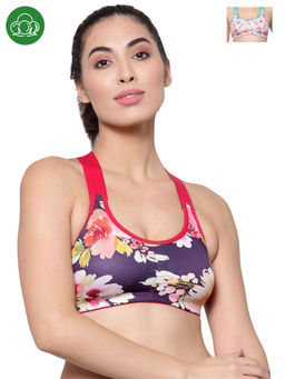 Inner Sense - Organic Cotton Antimicrobial Medium Impact Sports Bra Multi-Color (Pack of 2)