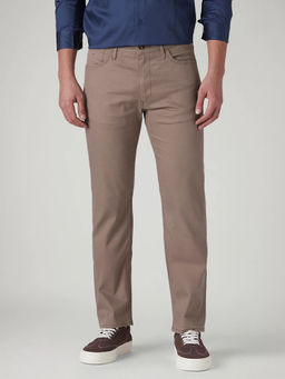 Levi's - Brown Solid Lyocell Blend Slim Fit Trouser