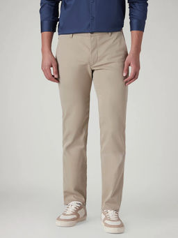 Levi's - Beige Solid Polyester Slim Fit Trouser