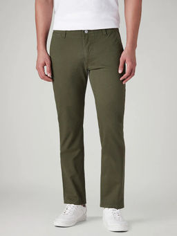 Levi's - Olive Solid Cotton Slim Fit Trouser