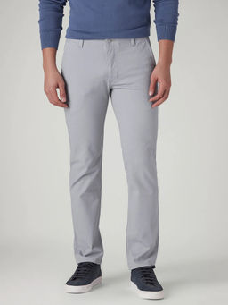 Levi's - Grey Solid Cotton Slim Fit Trouser