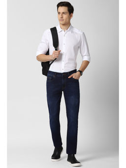Peter England - White Solid Cotton Slim Fit Shirt