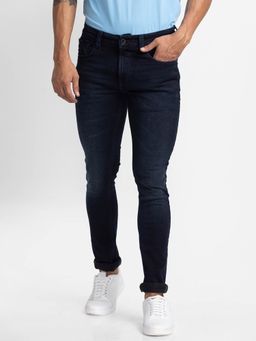 Spykar - Blue Indigo Cotton Regular Fit Narrow Length Jeans for Men (rover)