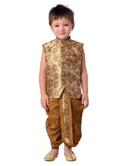Jeetethnics - Boys Beige Kurta Set With Dhoti Pants (Set of 2)