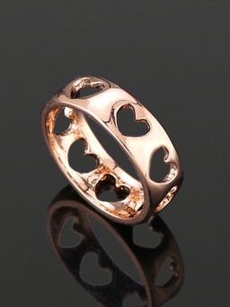 Estele - Rose Gold Plated Heart-Shaped Finger Ring For Girls & Women