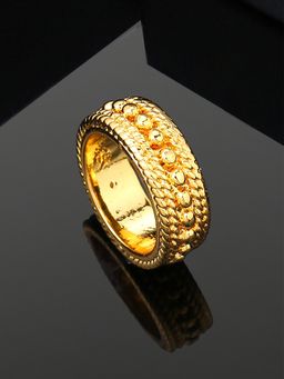 Estele - Gold Plated Classic Patterned Finger Ring For Girls & Women