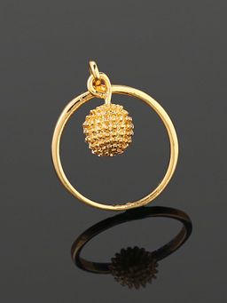 Estele - Gold Plated Textured Drop Finger Ring For Girls & Women