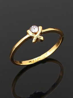 Estele - Gold Plated Stunning Finger Ring With Crystals For Women