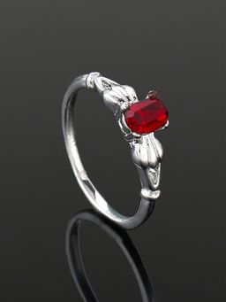 Estele - Rhodium Plated Elegant Finger Ring With Austrian Crystals For Women