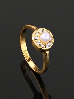 Estele - Gold Plated Circular Shaped Finger Ring With For Girls & Women