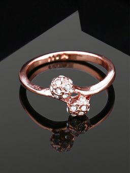 Estele - Rose Gold Plated Intricate Design Finger Ring For Girls & Women
