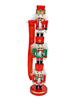 Little Surprise Box - 3 Tier Stacked Wooden Nutcracker Christmas Table Decor