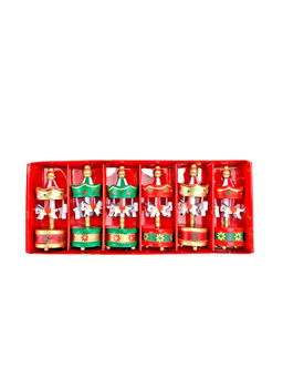 Little Surprise Box - Wooden Carousel Set Of 6,Christmas Tree Ornaments