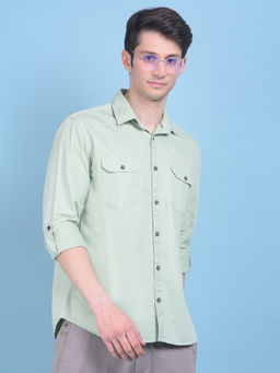 CRIMSOUNE CLUB - Mens Green Solid Shirt