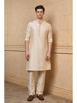 TASVA - Beige Embroidered Kurta with Churidar