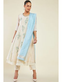 Soch - Womens Off White Embroidered Suit (Set of 3)