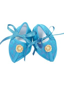 Coco Candy - Brocade Juti With Ribbon - Blue