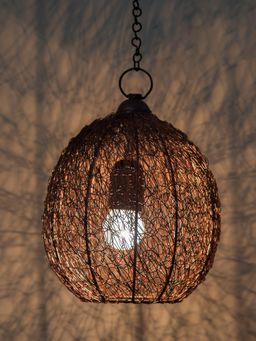 Homesake - Twisted Round Hanging Pendant Light Copper