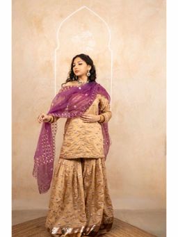 Gulabo Jaipur - Gifa Golden Kurti with Sharara and Dupatta