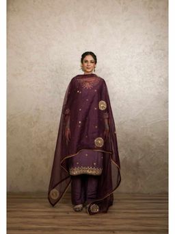 Gulabo Jaipur - Reeha Purple Straight Kurta with Pant and Dupatta