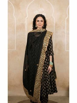 Gulabo Jaipur - Zeenat Black Anarkali Kurta with Pant and Dupatta