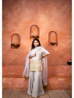 Gulabo Jaipur - Zuri Blue Kurti with Sharara and Dupatta
