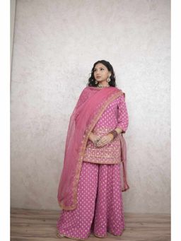 Gulabo Jaipur - Zuri Rani Pink Kurti with Sharara and Dupatta