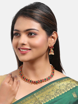 GRIIHAM - Antique Finish Multi-Color Necklace Set