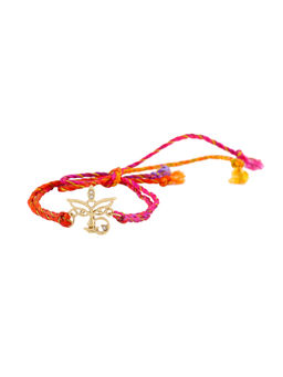 Estele - Gold Plated Heavenly Goddess Designer Rakhi with Multi Colored Silk Thread