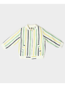 Mi Arcus - Boys Striped Waist Coat-White