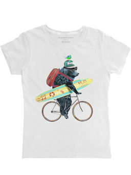 THREADCURRY - Surfer Dude Graphic Printed T-Shirt - White