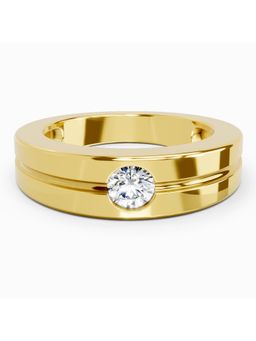 Sparkles - Lab Grown Diamond 0.3 Carat Knife Edge 14K Yellow Gold Igi Certified Engagement Ring