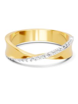 SPARQ - Lab Grown Diamond 0.14Ct 925 Sterling Silver Gold Plated Intersecting Ring
