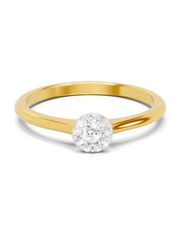 SPARQ - Lab Grown Diamond 0.13Ct 925 Sterling Silver Gold Plated Halo Solitaire Ring