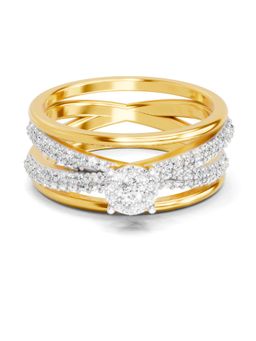 SPARQ - Lab Grown Diamond 0.55Ct 925 Sterling Silver Gold Plated Band Cluster Ring