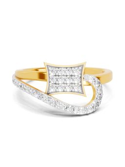 SPARQ - Lab Grown Diamond 0.36Ct 925 Sterling Silver Gold Plated Pave Crossover Ring