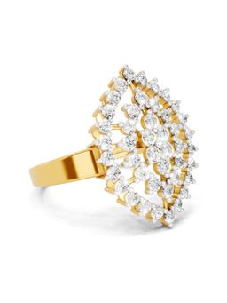 SPARQ - Lab Grown Diamond 1.09Ct 925 Sterling Silver Gold Plated Marquise Cluster Ring