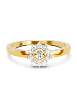SPARQ - Lab Grown Diamond 0.16Ct 925 Sterling Silver Gold Plated Floral Halo Ring